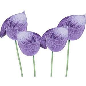 Featuman Purple Artificial Anthurium Lily Flowers, 4 Pcs Faux Greenery Stems 26 Inch Fake Anthurium Floral Arrangement for Vase Table, Bridal Shower, Home Office
