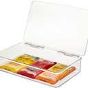 iDesign Kitchen Binz BPA-Free Plastic Stackable Organizer Box with Lid - 7.26" x 10.75" x 2.37", Clear