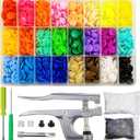 Plastic Snaps with Snap Pliers, 460 Sets 24-Colors Snap Buttons for Sewing, Snap Fasteners Kit for Sewing, Clothing, Crafting