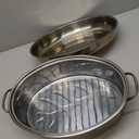 Fox Run Oval Roaster Set, Stainless Steel, 10-Quart