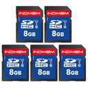 INDMEM SD Card 8GB 5 Pack UHS-I U1 Class 10 8G SDHC Flash Memory Card Compatible with Digital Camera, Computer, Trail Cameras