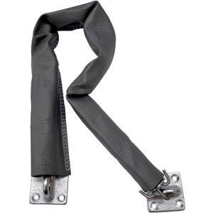 QCAA Extra Heavy Storm Door Chain Check, for Heavy Commercial Door, 20-1/2" Length Overall, Solid Brass Bracket Satin Chrome Plated, 304 Stainless Steel Hook, Grey Textured Vinyl Cover, 1 Pack