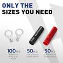 2 x haisstronica Non Insulated Wire Connectors Kit100pcs 5/16 Ring Terminals (AWG 16-14) with 100pcs 3:1 Heat Shrink Tubing for Automotive MarineBrazed Seam Wire Crimp terminals