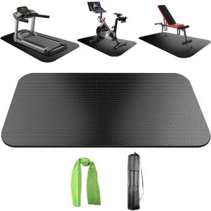 Bike Mat,Treadmill Mat,For Walking Pad,Elliptical,Exercise Bikes, Stationary Cycles,Spin Bike,Under Exercise Bike Trainer Pad for Indoor Stationary Gym Fitness Equipment Hardwood Floor Protector (Small - 47.3" x 23.6")