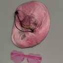 Light Pink Bob Wig with Heart Sunglasses - Heat-Resistant, Synthetic Fiber, Adjustable and Natural Looking