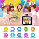 Agoigo Kids Waterproof Camera - Children Underwater HD Video Digital Camcorder, Portable Travel Toy for Toddler - Ideal Christmas Birthday Gifts for Boys Girls Age 3-12 with 32GB Card (Pink)