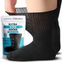 Bariatric Socks - Extra Wide, Diabetic & Lymphedema Socks for Women with Swollen Feet - Non-Binding (Black (1 Pair))