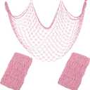 Decorative Fishing Net 80x40 Inch,2 Pack Fish Net Party Decor,Light Pink