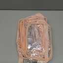 Tbestmax 10 Pcs Clear Cosmetic Bags Small Makeup Bags Portable Waterproof Travel Toiletry Bags Organizer Peach Pink, 7.5"x 4.8"x 2.3"