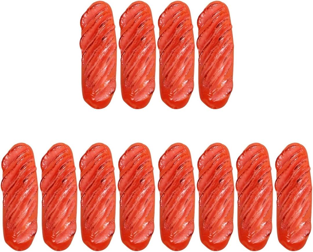 Totority Mini Fake Hot Dog Model 12 Pcs Simulated Roasted Sausage Food Photography Prop Kitchen Decor for Parties and Pretend Play (5.50X1.50X1.50CMx3pcs)