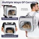 Innovative Traveler Backpack Pet Carriers Cat Backpack with Breathable Mesh Puppy Travel Carrier with Soft Padded Reinforced Support Foldable Small Dog Carrying Backpack for Kitty up to 15lbs (Grey)