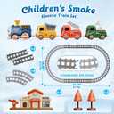 Hot Bee Train Set for Toddlers with Steam - Light Up & Sound Choo Choo Train, Electric Train Set for Toddlers 2-4, Magnetic Connection Train Toys, Birthday Gifts for Boys Girls 3 4 5 6