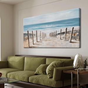 Canvas Wall Art Decor Modern Large Canvas Wall Art For Living Room Fall Coastal Wall Art Decor Blue Beach Wall Art Prints Wall Pictures Large Art Work For Bedroom Office Kitchen Wall Decor 29"x58"