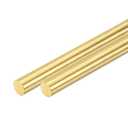 2 x uxcell 2 Pcs 23/64"(9mm) Dia Brass Solid Round Rod, 6"(153mm) Length H62 Brass Lathe Bar Stock Round Brass Rod for DIY Crafts Industry Construction