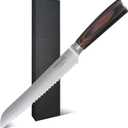 Bread Knife for Homemade Bread - 8-Inch Ergonomic Damascus Steel Blade with Solid Wood Handle, Perfect for Sourdough Enthusiasts and Top Chefs, Effortlessly slice sourdough, cake, and bagels