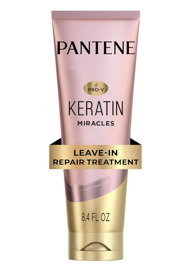 Pantene Keratin LeaveIn Conditioner with Argan Oil, Protein Treatment for Dry, Damaged & ColorTreated Hair, Repairs Split Ends & Protects from Damage, FormaldehydeFree, 8.4 Fl Oz