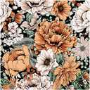 HAOKHOME Vintage Wallpaper Floral Peel and Stick Wall Paper Removable Large Peony Black/Orange/Pink Vinyl Self Adhesive for Bathroom 17.7in x 9.8ft