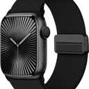 10 x Stretchy Band with Magnetic Clasp Compatible for Apple Watch Bands Women Men 38mm 40mm 41mm 42mm 44mm 45mm 46mm 49mm, Nylon Sport Solo Loop for iWatch Series 11/10/9/8/7/6/SE/5/4/Ultra 3 2 1 (Black)