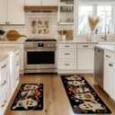 Artoid Mode Cute Ghost Boo Halloween Kitchen Mats Set of 2, Low-Profile Home Decor Kitchen Rugs for Floor - 17x29 and 17x47 Inch