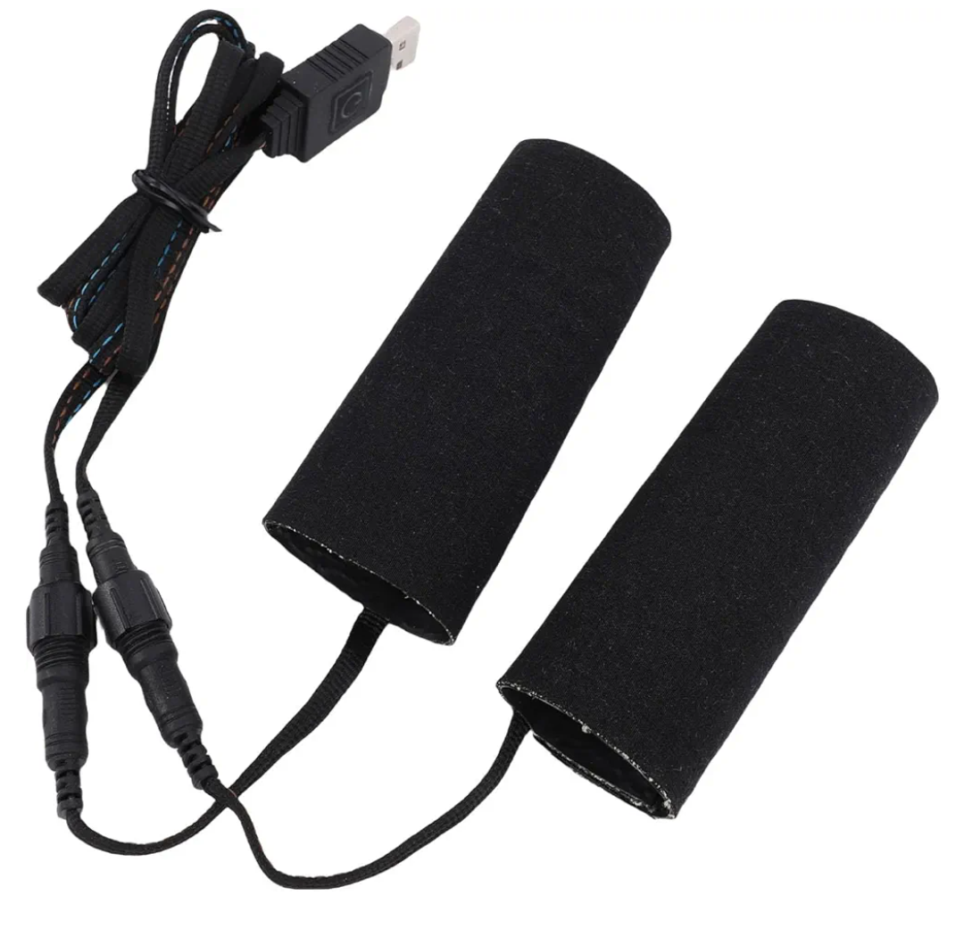 Yunseity Heated Motorcycle Grips Cover 6 Temperature Settings USB Heated Handlebar Sleeves for ATV Bike Scooter, Large Heating Components, Quick Heating in 10 Seconds