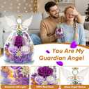 Preserved Rose in Glass Angel Figurine, for Mom/Wife/Grandma, Forever Flowers Rose Anniversary, Graduation or Birthday Gifts for Women Her