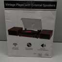 Vinyl Record Player with Speakers,Bluetooth Portable Turntable for Vinyl Records,Phonograph LP Player with 3 Speed USB RCA in Vintage Black