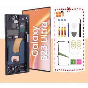 TFT for Samsung Galaxy S23 Ultra 5G LCD Display Screen Assembly Replacement for Samsung S23 Ultra Touch Digitizer Screen with Frame Toolkits S918U S918A US Version No Fingerprint