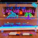 Rechargeable LED Drawing Board, 13.8'' x 10'' LED Note Board with Colors, 5 Modes & 7 Colors Acrylic Dry Erase Board, Rechargeable Light Up LED Writing Board for Home Office School Gift