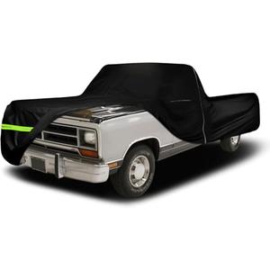 Waterproof Truck Cover Compatible with 1972-1993 Dodge Ram D/W Series D100/150/200/250/300 Standard Cab Long 8ft Bed, 420D All Weather Truck Covers with Zipper Door for Snow Rain Protection