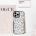 NITITOP Compatible for iPhone 13 Pro Max Case Cute Flower Floral Clear for Women Girl Ultra Slim Crystal Shockproof Soft TPU Anti-Yellow Protective Phone Cover - Clear Black