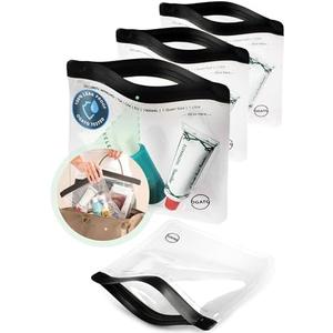 Ogato 3pcs - Clear TSA Approved Toiletry Bag - Our Quart Size Clear Toiletry Bags are Security Approved Worldwide for Liquids & Cosmetics - 100% 3-1-1 Compliant Travel Bags for Toiletries