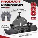 45 Degree Tile Chamfering Tool Kit Include a 45 Degree Angle Cutting Tool with Handle and Dust Removal Pipe, 3 Diamond Blades and a Pair of Work Gloves for 115 to 125mm Angle Grinders