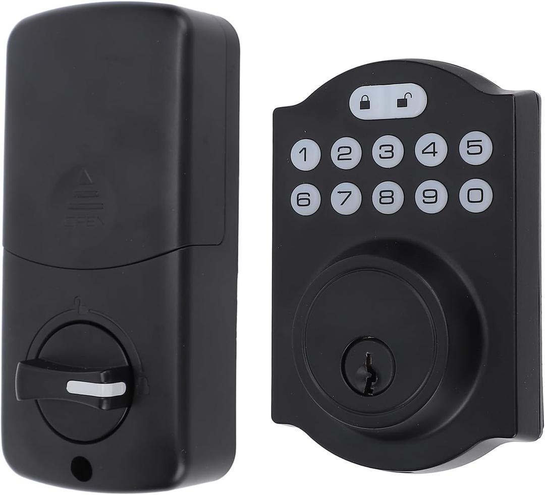 Keyless Keypad Entry Lock for Thick Doors Aluminum Alloy Auto Lock with Keys for Home and Apartment