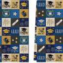 Artoid Mode Checkered Designed Grad Cap Diploma Graduation Kitchen Towels Dish Towels, 18x26 Inch Farmhouse Summer Decoration Cleaning Set of 2