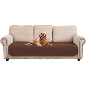 fuguitex Waterproof Dog Bed Cover Couch Cover for Pet Anti-Slip Cat Mat Pet Pad Blanket for Sofa Chair Recliner Bed Furniture Protrctor, Chocolate 30x75 Inch 