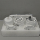 ZCCZ - Bathroom Accessories Set 6 Pcs - White Marble Design Toothbrush Holder, Lotion Soap Dispenser, 2 Qtip Holder Dispenser, Vanity Tray, Bathroom Tumbler - Decorative Countertop Vanity Organizer