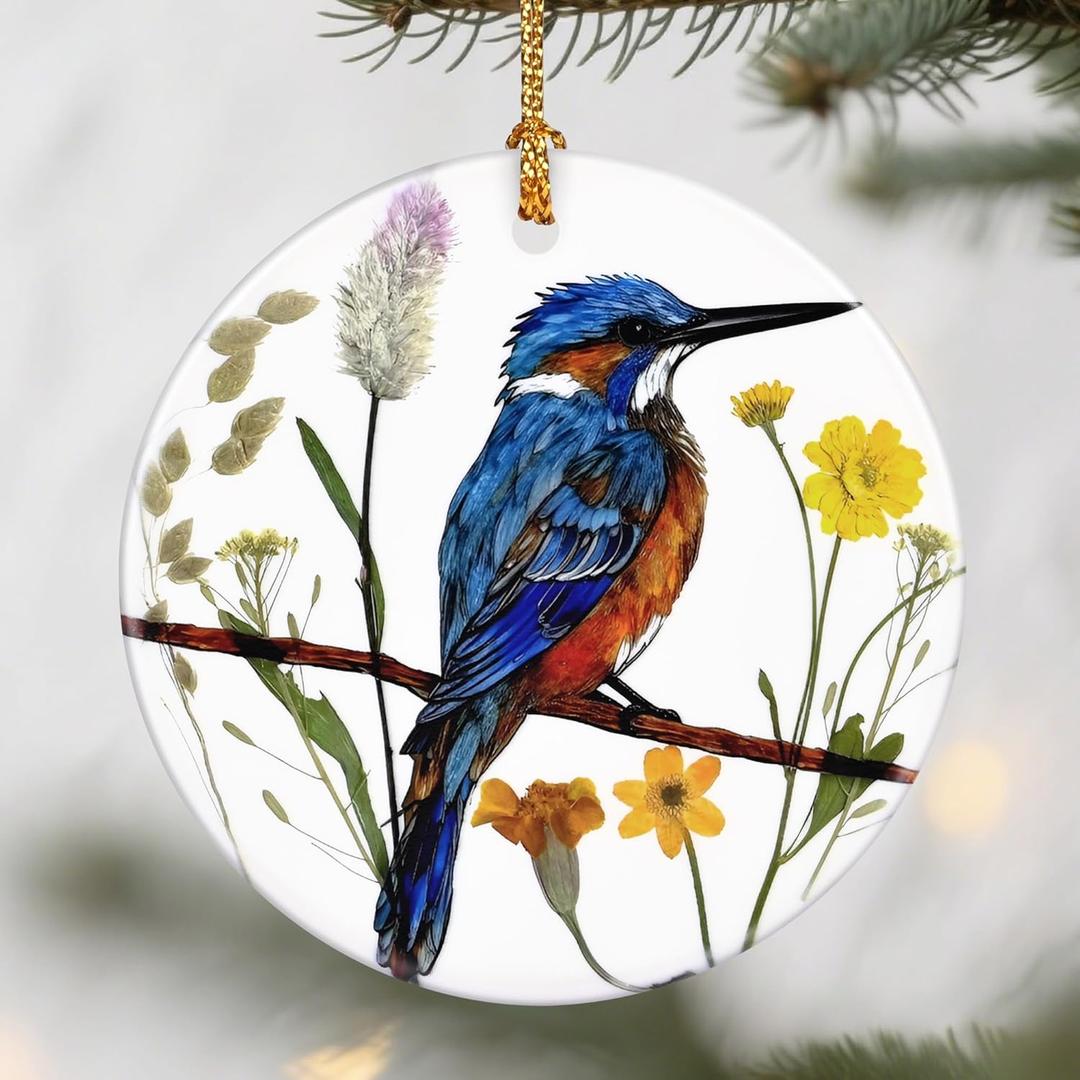 Kingfisher Bird Christmas Ornaments: Christmas Tree Ornaments, Holiday Decor for Bird Lovers, Stocking Stuffers, Gift Ideas, Xmas Gifts & Gifts for Women