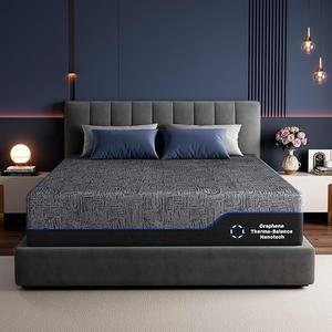 Marsail 12″ Queen Mattress, Medium Firm Plus Memory Foam Mattress with Graphene Fabric and Cooling Gel, CertiPUR-US Certified, Fiberglass-Free,Pressure Relief and Deep Sleep