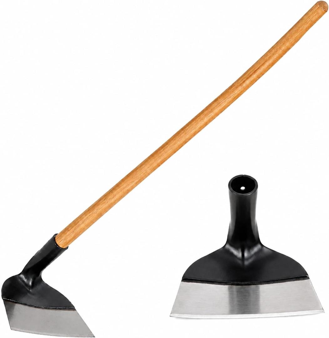 Grub Hoe with Wooden Handle 53'' Heavy Duty Garden Hoe Tool, 1 Pcs