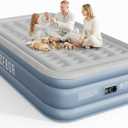 Sebor Air Mattress Queen with Built-in Pump 18", Comfortable Self-Inflating Blow up Mattress with High-Speed Pump, Durable Queen Size Air Mattress with Storage Bag for Guests, Moving, Camping, Travel