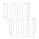 Cumbor 2 Pack 29.2-43" No Bottom Bar Baby Gate for Stairs, 2-in-1 Auto Close Dog Gate Indoor, Hardware Mounted Pet Gate for Doorways with Large Walk Thru Door, Child-Proof Safety Gate for Kids (White)