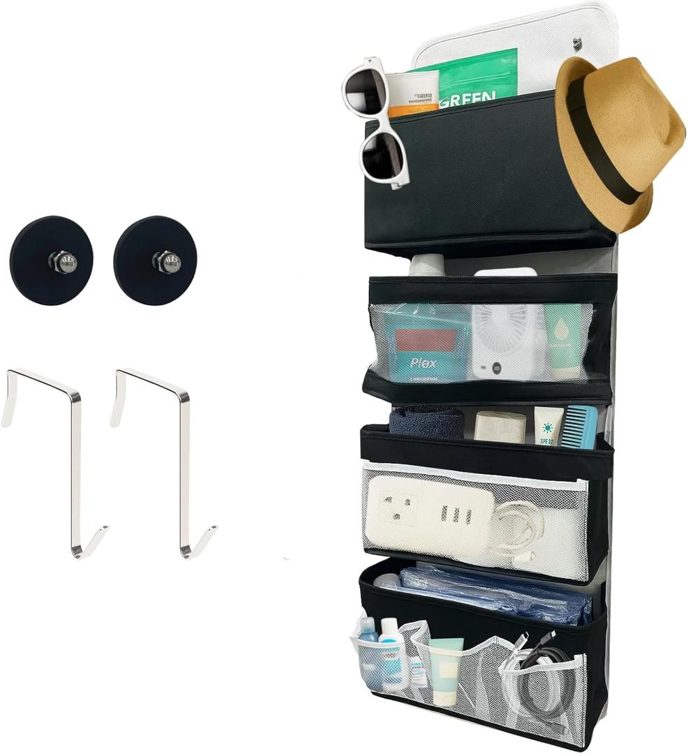 Magnetic Cruise Organizer, 4-Layer Over The Door Organizer for Cruise Ships, Magnetic & Hanging Cruise Organizer, Cruise Essentials 2026  35" x 11.8"