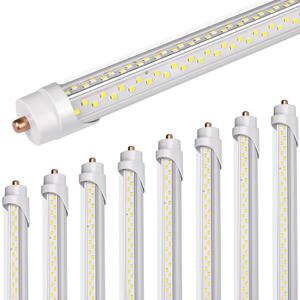 8 Foot LED Bulbs,90W 5000K 12150lm, T8 T10 T12 8ft LED Bulbs Light Replacement, FA8 Single Pin V Shaped LED Tube Light, Clear Cover (8 Pack)