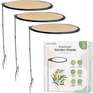 Adjustable Portable Plant Shade Cloth Umbrella for Outdoor Garden  Heat Protection Sun Cover with UV-Resistant Fabric Mesh  Vegetables Flowers Patios Porch & Potted Plants - 3-Pack 24" Tan