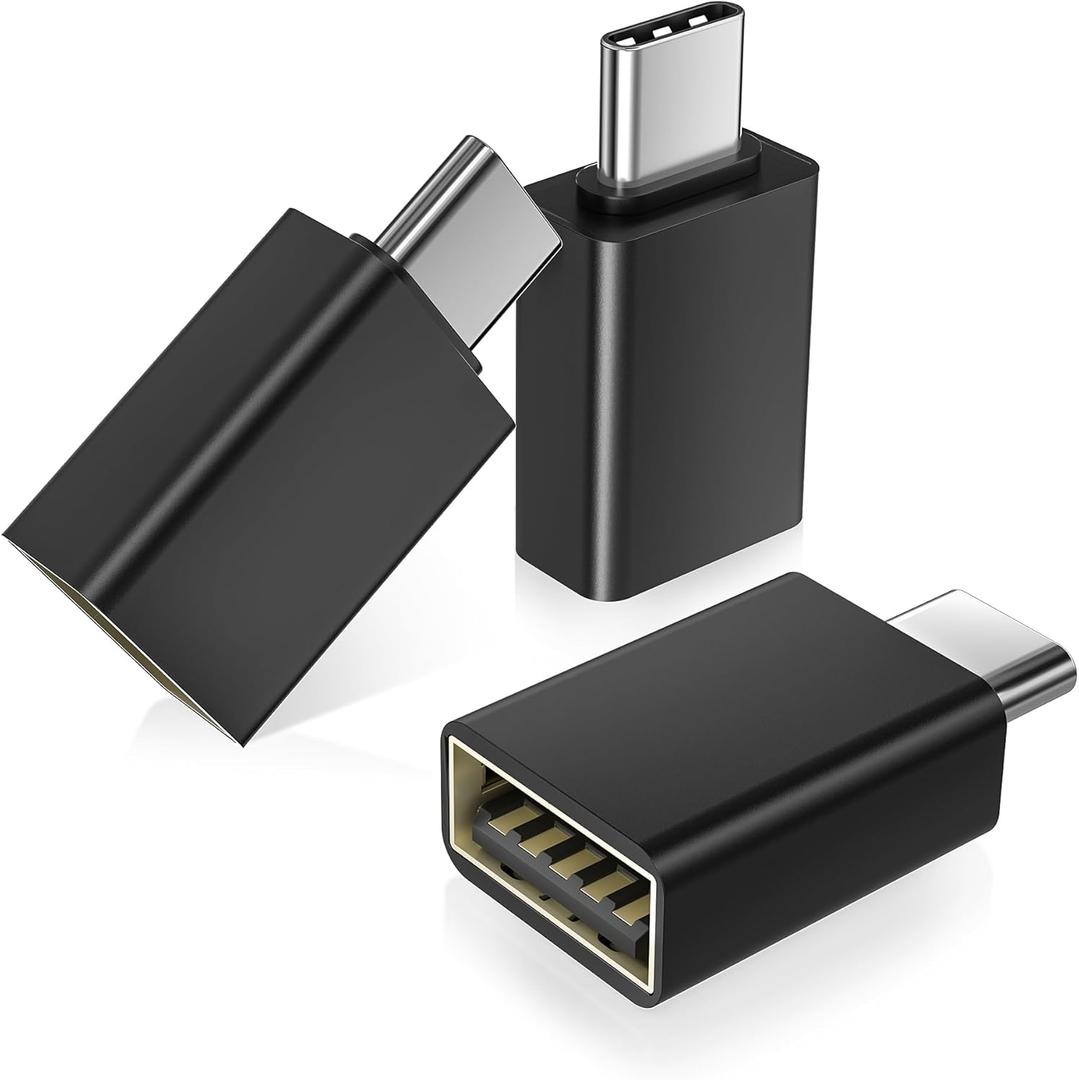 Basesailor USB C to USB Adapter 3 Pack,USB C Male to USB A 3.0 Female Adapter,Type C Thunderbolt 4 OTG Converter for Apple MacBook Pro,Mac Book,iPad,Microsoft Surface Go,Samsung Galaxy S20 S21 S22 S23