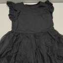 Haloumoning Girls Tutu Dress Ruffle Short Sleeve Fluffy Summer Party Tulle Dress for Kids 5-14Y (13-14 Years, Black)