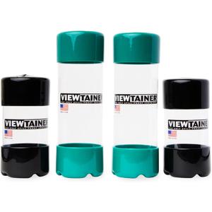 Viewtainer Slit-Top 4 pack - 2" (Black/Green)