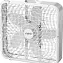 shinic 20 inch Box Fan with Thermostat, 3-Speed Metal Frame Window Box Fan with Carry Handle & Non-Slip Feet, Auto Temperature Control Cooling Fan for Bedroom, Garage, Home Office, Basement, Medium