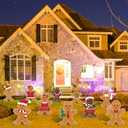 AnyDesign 10Pcs Christmas Yard Signs with Stakes - Gingerbread Man and Other Holiday Designs for Lawn, Patio, Pathway Decor