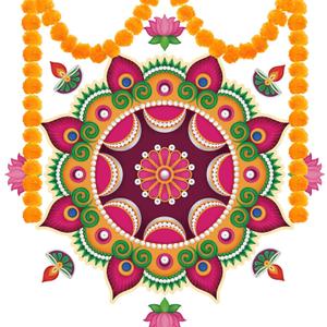 BAYLAY Diwali Decorations for Home - Rangoli Floor with Patterns Stickers Traditional Indian Diwali Decorations for Entrance Dcor and Gift